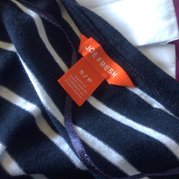 Navy striped top with cuffs by Joe Fresh small size - Picture 6 of 7